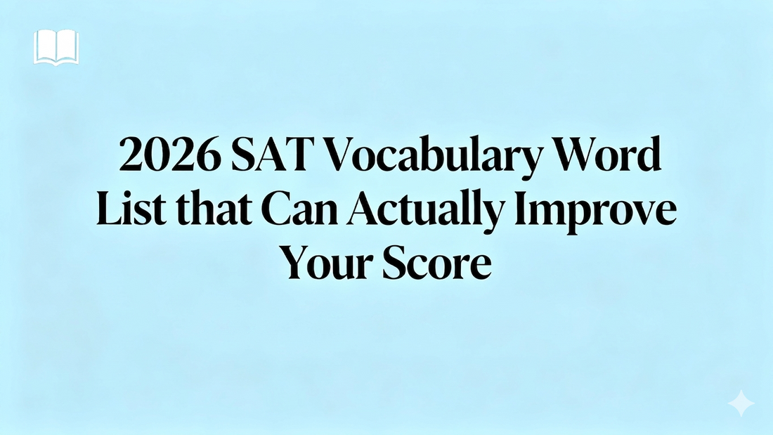 2026 SAT Vocabulary Word List that Can Actually Improve Your Score